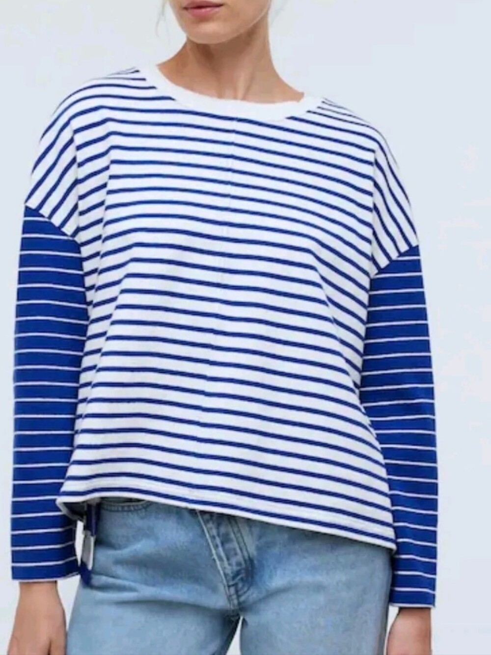 Madewell Blue and White Striped Long Sleeve Top *XS (Generous Fit)